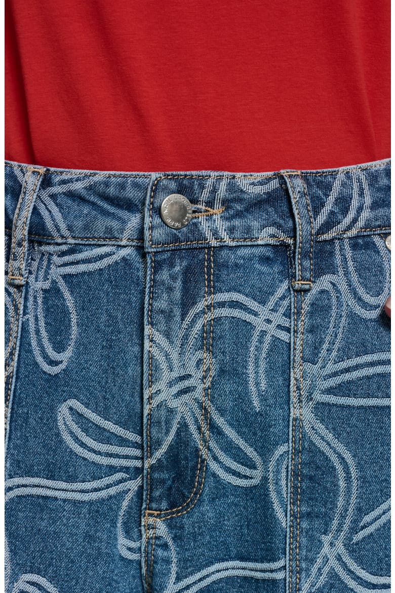 Bow Crop Wide Leg Jeans, Alternate, color, MEDIUM INDIGO