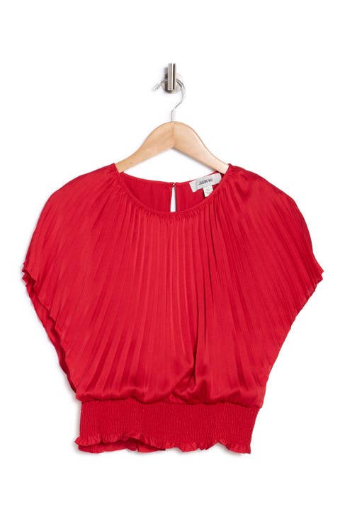 Pleated Smocked Waist Top