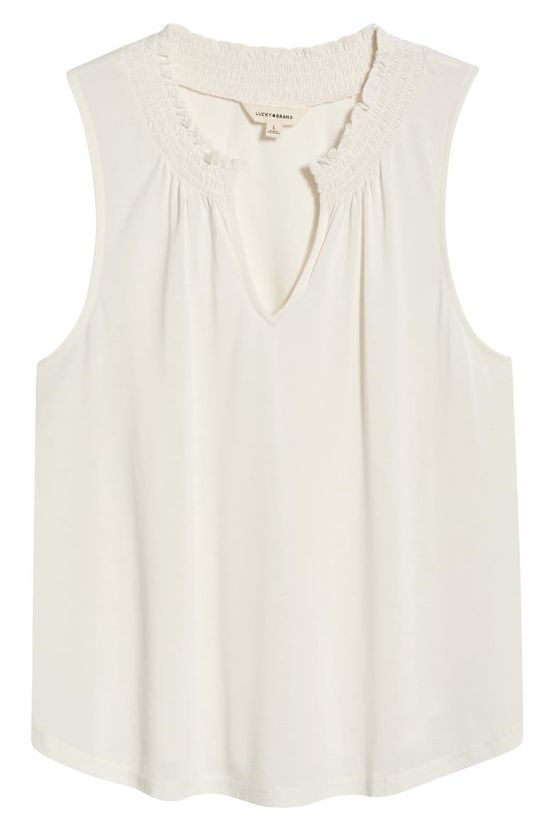 Sandwash Smock Detail Knit Top, Main, color, ETHERIAL WHITE