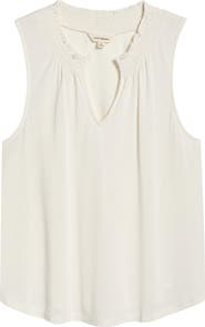 Lucky Brand Sandwash Smock Detail Knit Top