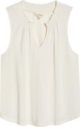 Lucky Brand Sandwash Smock Detail Knit Top