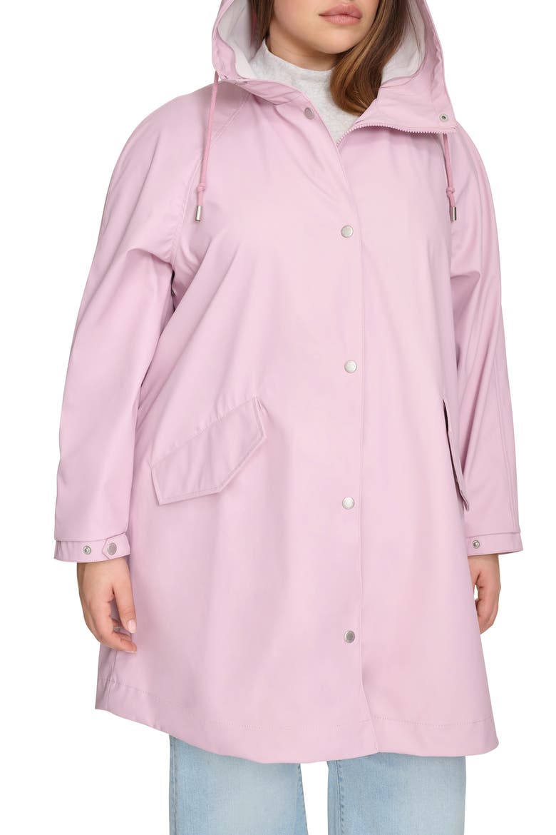 Water Resistant Hooded Raincoat, Alternate, color, BLUSH