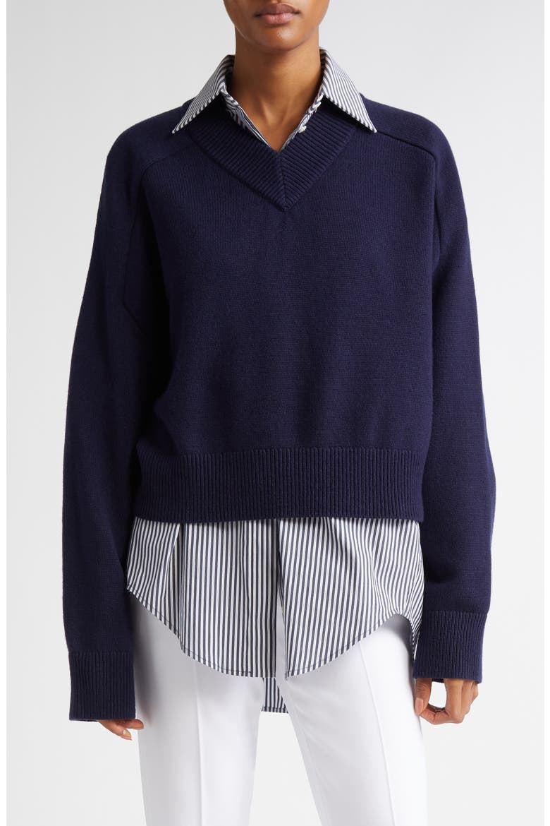 Cashmere Varsity Sweater, Main, color, MARITIME