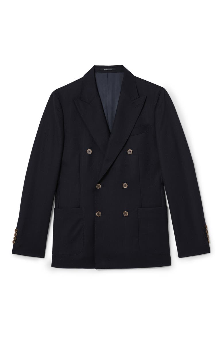 Osteria Wool Double Breasted Sport Coat, Alternate, color, NAVY