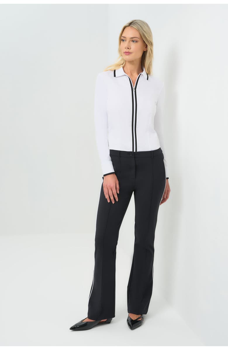 Anatomie Winny Stripe Performance Twill Bootcut Pant, Alternate, color, Black/White