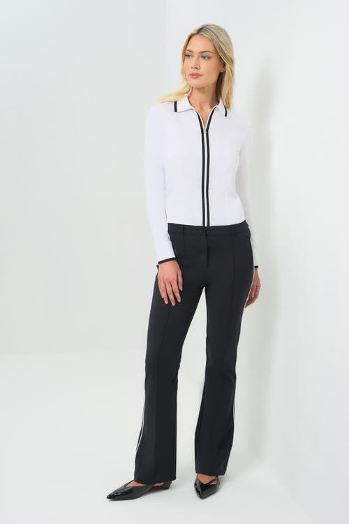 Anatomie Winny Stripe Performance Twill Bootcut Pant In Black