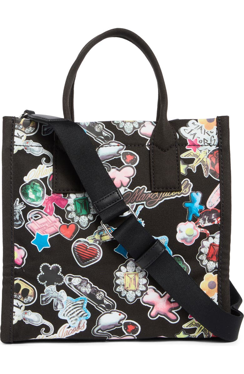 Marc Jacobs Sticker Print Canvas Tote, Alternate, color, Black Multi