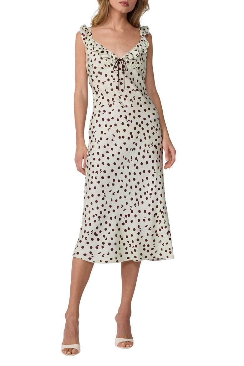Christina Polka Dot Midi Dress, Main, color, RIVE DOT V