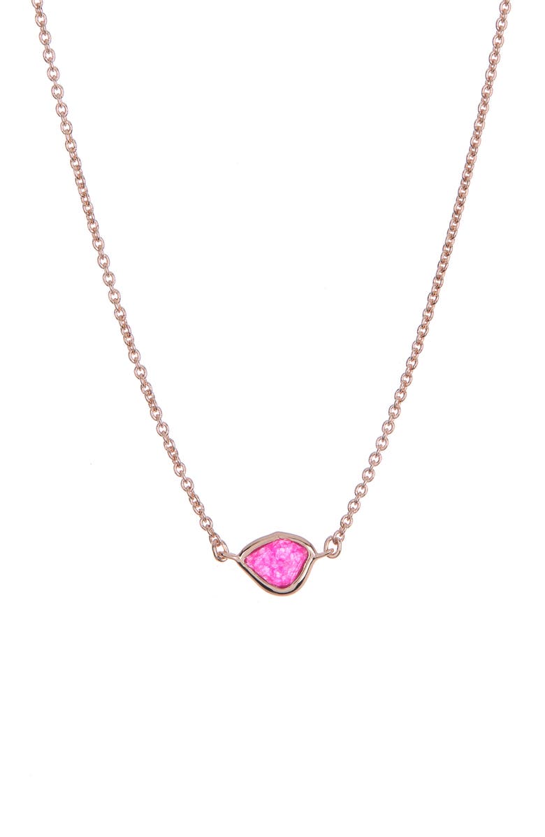 Monica Vinader Siren 18K Rose Gold Vermeil Pink Quartz Mini Nugget Pendant Necklace, Main, color, 18Ct Rose Gold Vermeil
