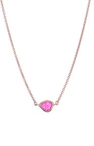 Monica Vinader Siren 18K Rose Gold Vermeil Pink Quartz Mini Nugget Pendant Necklace
