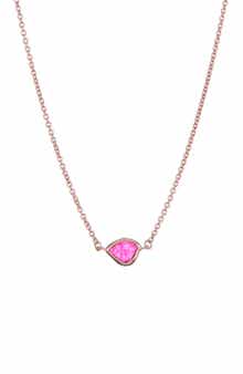 Monica Vinader Siren 18K Rose Gold Vermeil Pink Quartz Mini Nugget Pendant Necklace