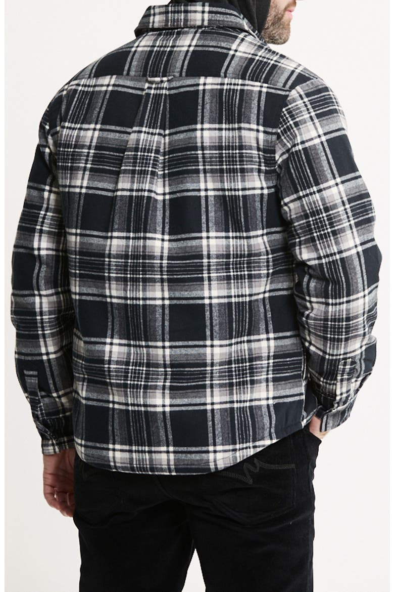 Plaid Flannel Shirt Jacket with Faux-Fur Lining, Alternate, color, PLAID BLACK