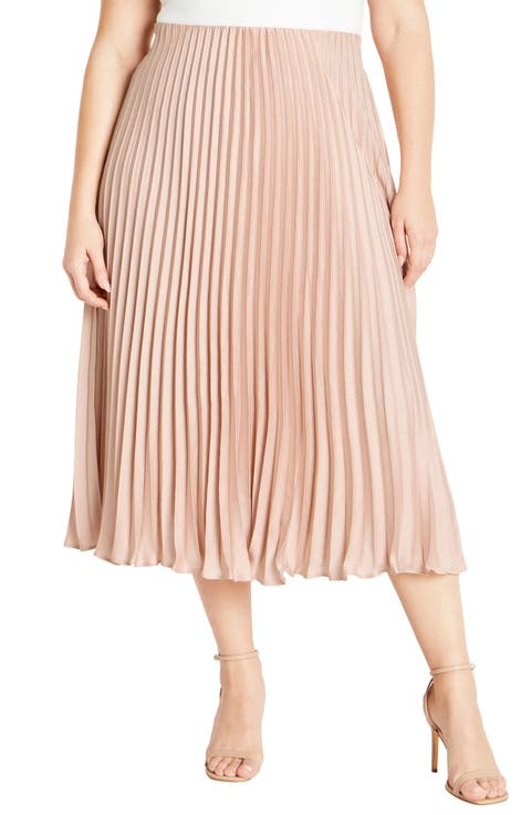 Selena Pleated Midi Skirt (Plus)
