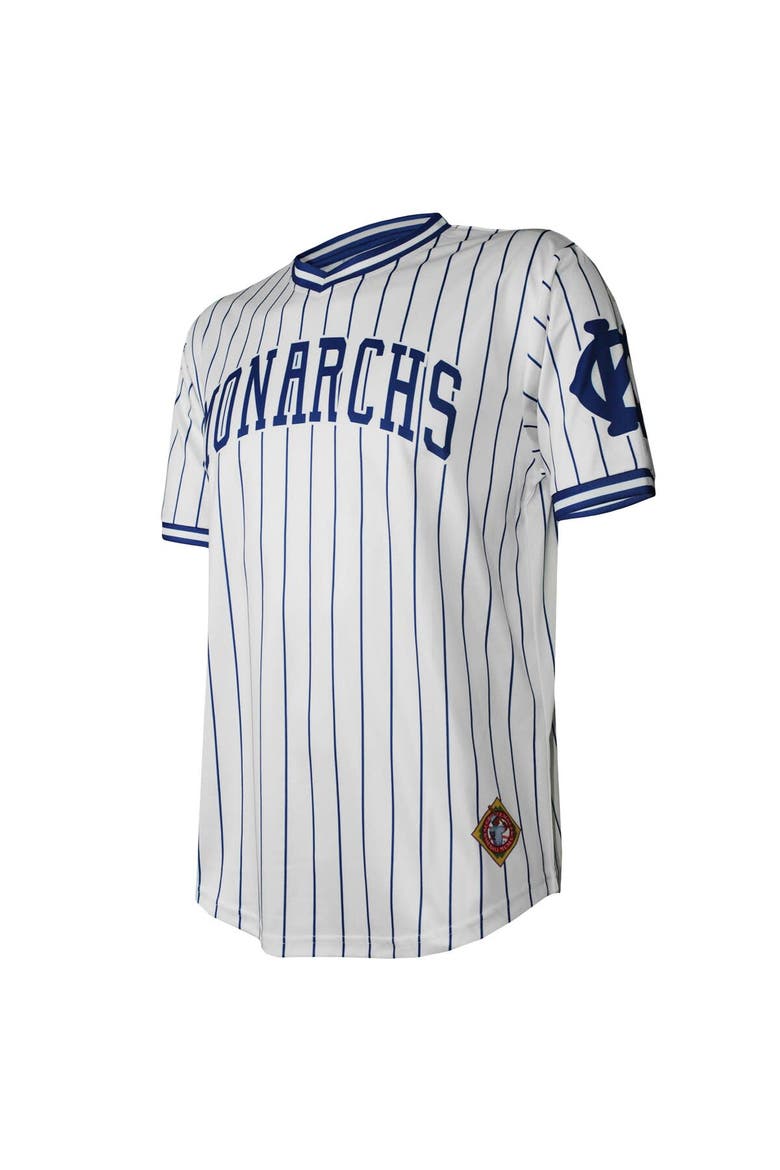 Men's Stitches White Kansas City Monarchs V-Neck Jersey, Alternate, color, White