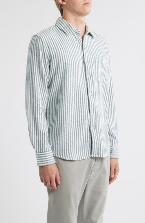 Alex Crane  Cloud Stripe Organic Cotton Flannel Button-up Shirt In Multi