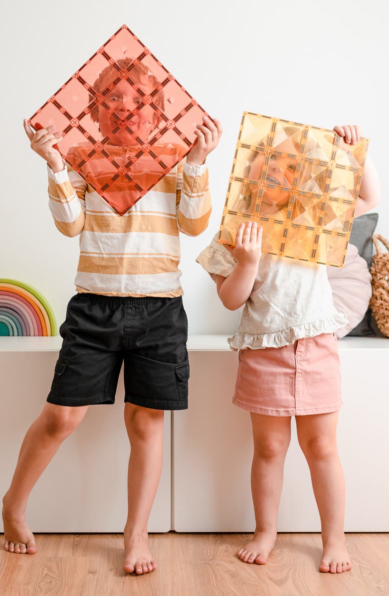 CONNETIX Kids' Pastel Lemon & Peach 2-Piece Base Plate Pack, Alternate, color, Pastel