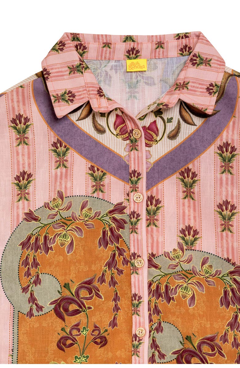 Agua Bendita Kids' Clarabelle Button-Up Shirt, Alternate, color, Red Multi