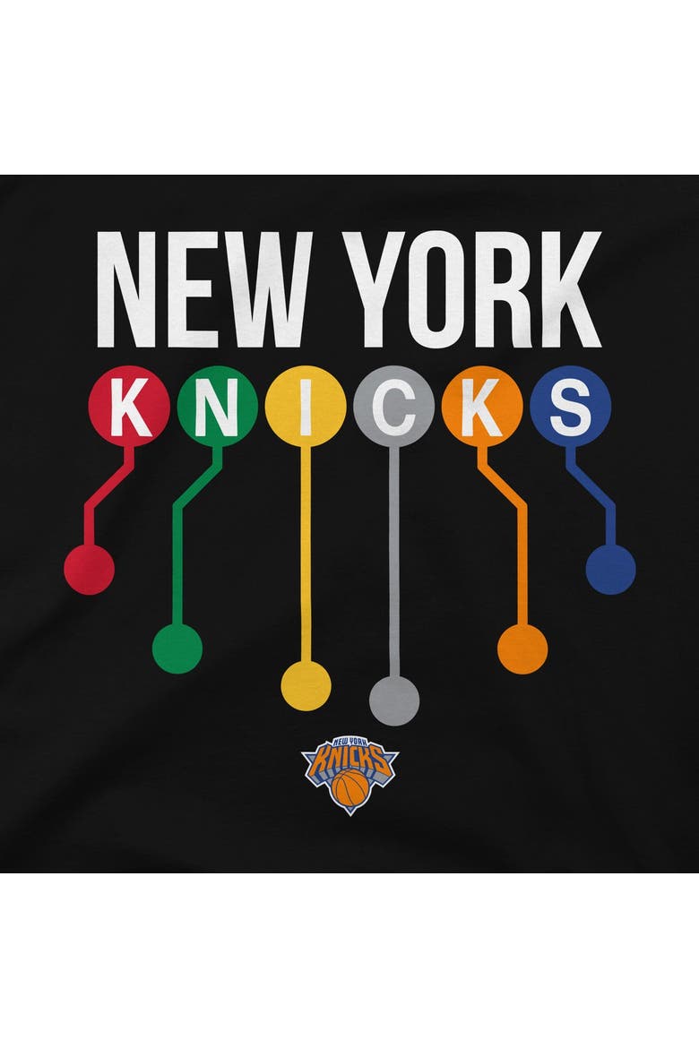 Youth Stadium Essentials Black New York Knicks Subway Lines T-Shirt, Alternate, color, Black