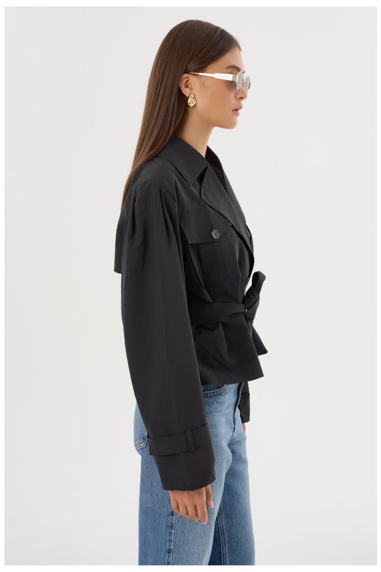 Quinn | Cropped Trench Coat, Alternate, color, Black