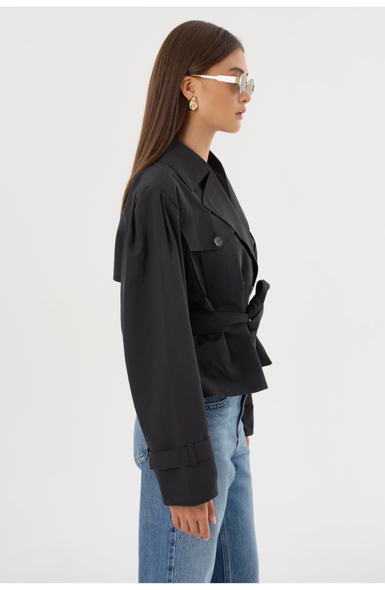 LAMARQUE Quinn | Cropped Trench Coat, Alternate, color, Black