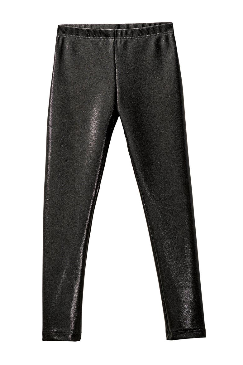 Girls Novelty Stretch Leggings, Main, color, Black Sparkly Shimmer