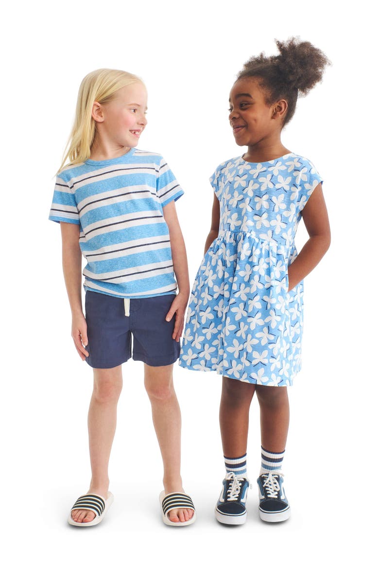 Kids Backyard Dress In Cornflower Butterflies, Alternate, color, Cornflower Butterflies