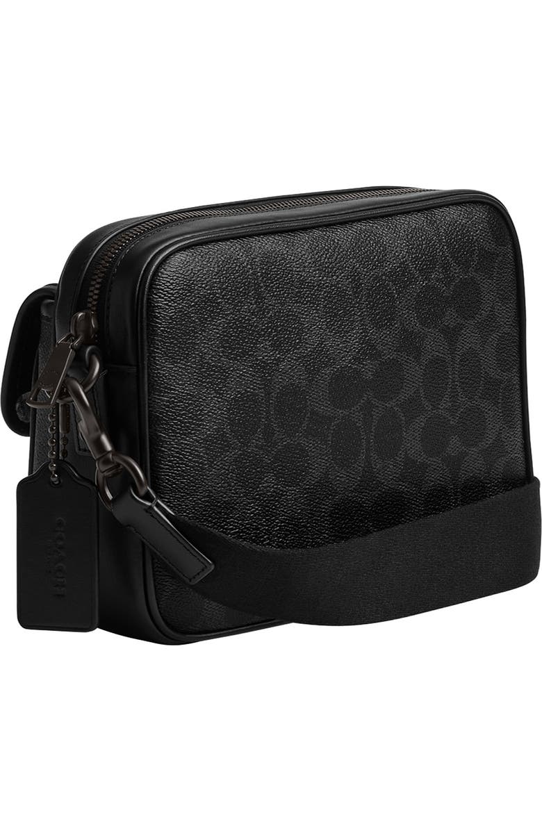 COACH Knox Signature Canvas & Leather Camera Bag, Alternate, color, Black Signature