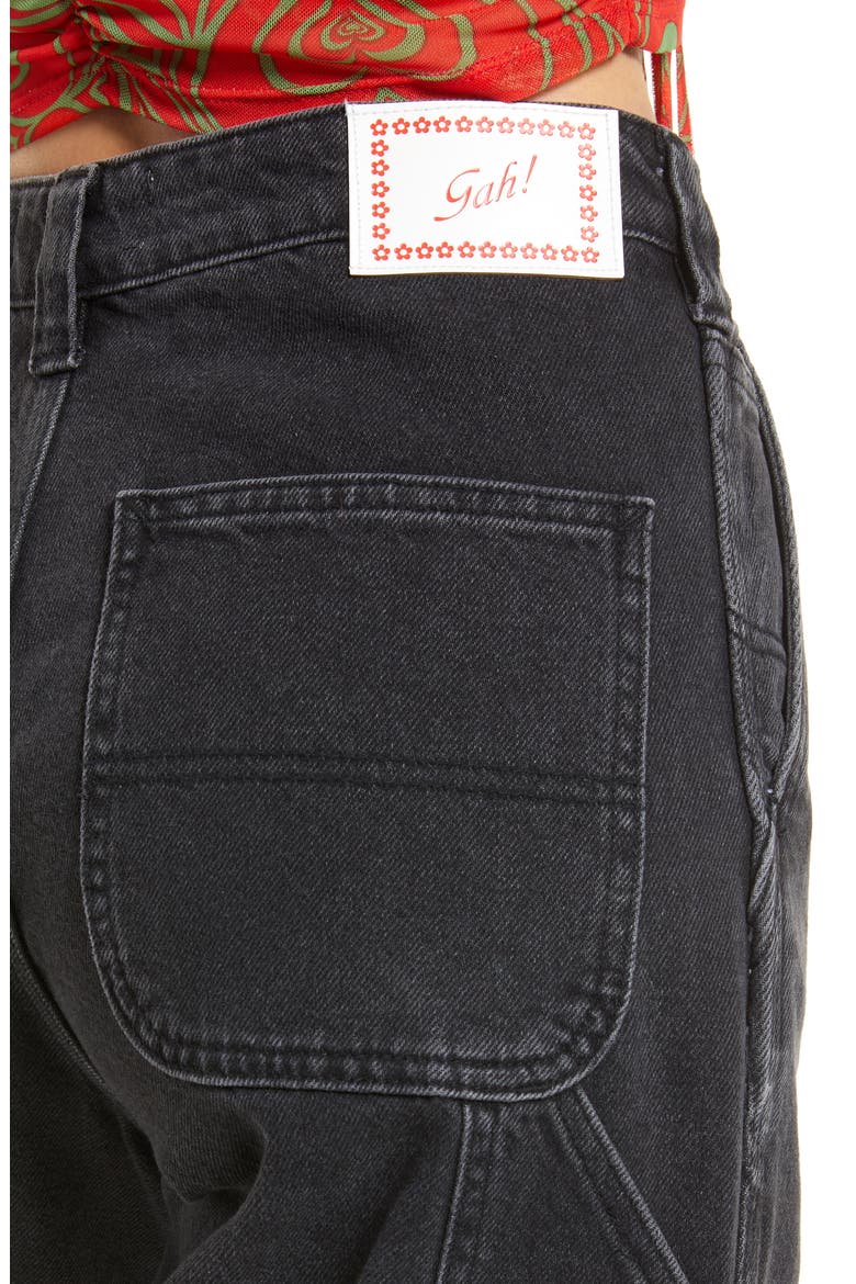 Dylan High Waist Straight Leg Carpenter Jeans, Alternate, color, STONEWASH BLACK