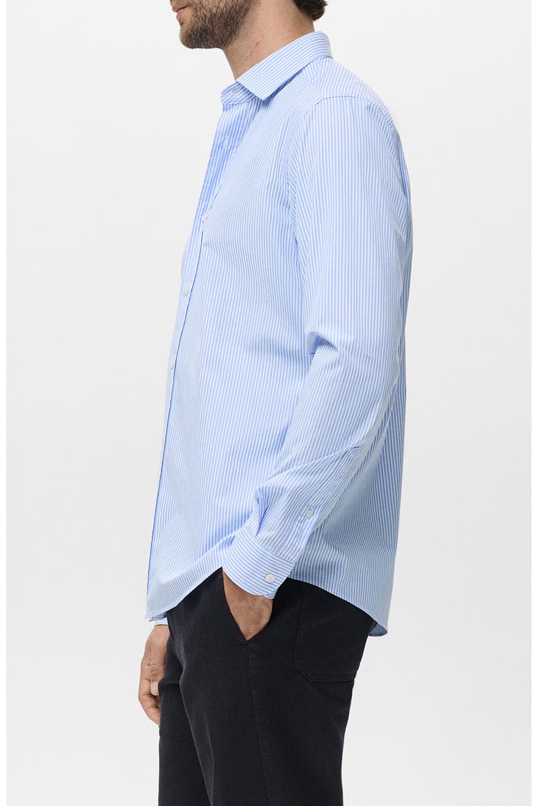 Regular Fit Stripe Cotton Button-Up Shirt, Alternate, color, SKY BLUE