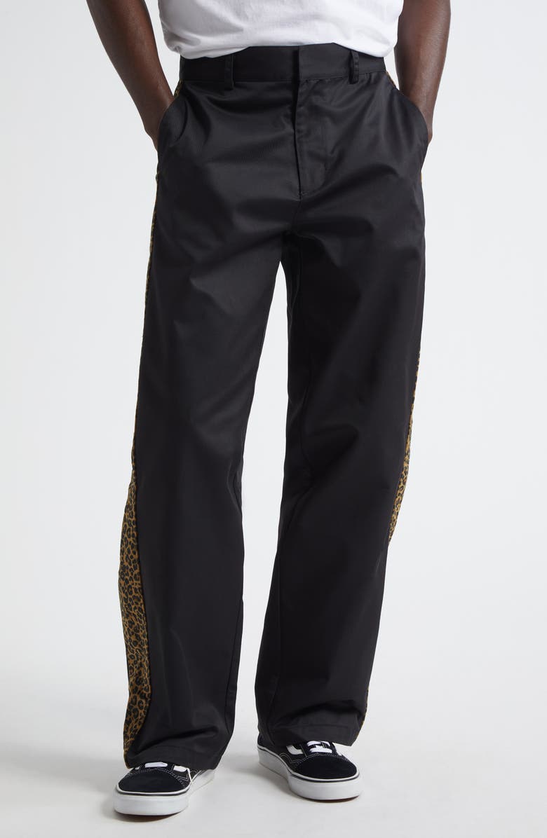 Noon Goons Leopard Stripe Pants, Main, color, Black