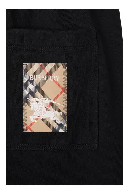 Burberry Ekd-embroidered Cotton Track Shorts In Black