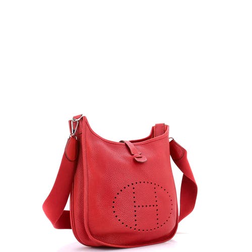 Pre-owned Hermes Hermes Evelyne Bag Gen Iii Clemence Pm In Red