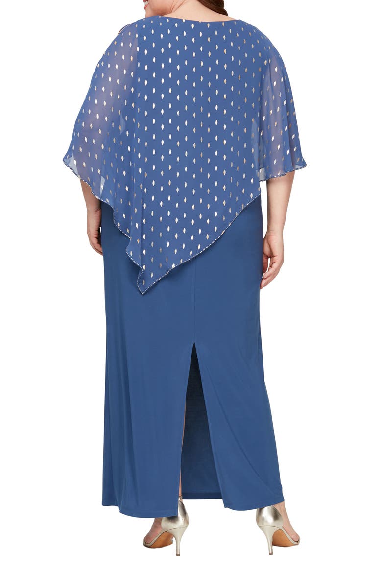 Foil Popover Gown, Alternate, color, WEDGEWOOD