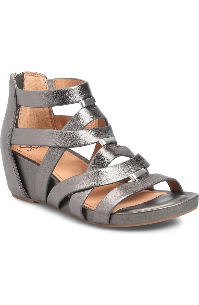 Söfft Vivi Platform Wedge Sandal, Main, color, Dark Pewter