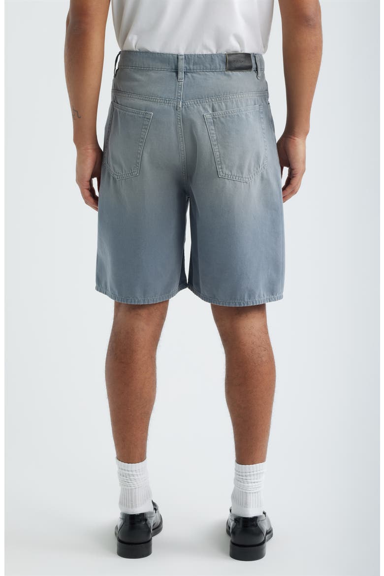 Baggy Fit Cotton Canvas 5-Pocket Shorts, Alternate, color, BLUE GREY