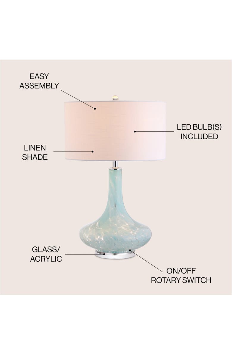 JONATHAN Y Montreal 29" Glass/Acrylic LED Table Lamp, Ice Blue, Alternate, color, Ice Blue