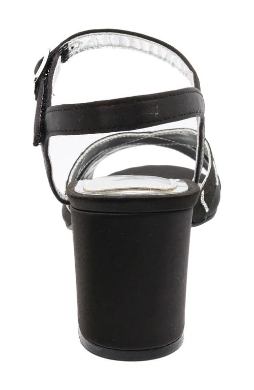 David Tate Cocktail Ankle Strap Sandal In Black Satin