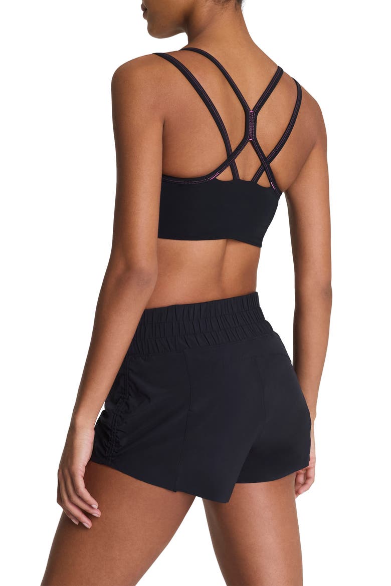 Keep Chill Faux Layer Sports Bra, Alternate, color, VERY BLACK