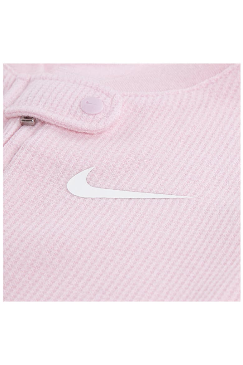 Waffle Knit Footie, Alternate, color, PINK FOAM