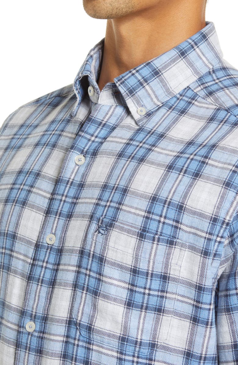Southern Tide Classic Fit Plaid Chambray Button-Down Shirt, Alternate, color,