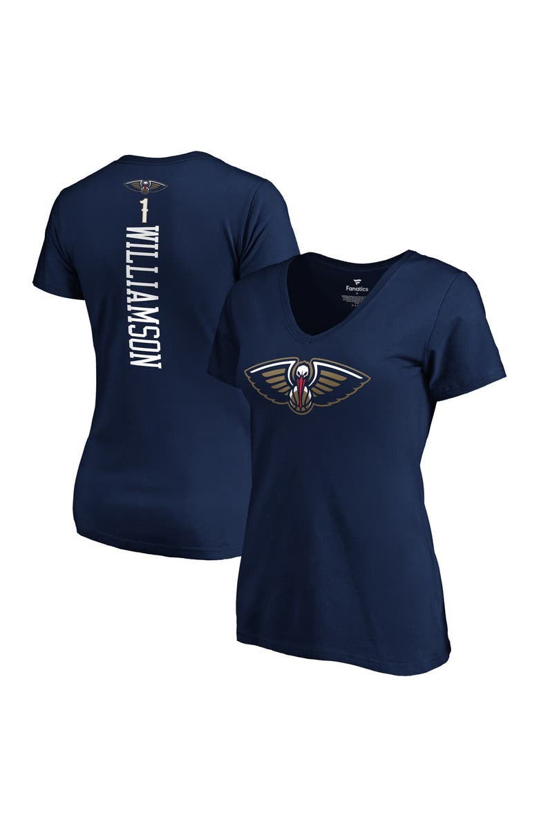 FANATICS Women's Fanatics Branded Zion Williamson Navy New Orleans Pelicans 2019 NBA Draft Playmaker Name & Number V-Neck T-Shirt, Main, color, Navy