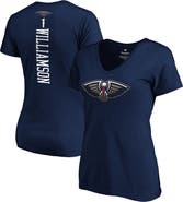 FANATICS Women's Fanatics Branded Zion Williamson Navy New Orleans Pelicans 2019 NBA Draft Playmaker Name & Number V-Neck T-Shirt