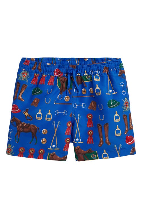 Polo Ralph Lauren Boys 2t-7 Traveler Big Pony Swim Trunks In Multi
