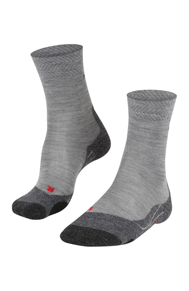 Falke TK2 Explore Melange Hiking Socks, Main, color, Mid Grey Melange