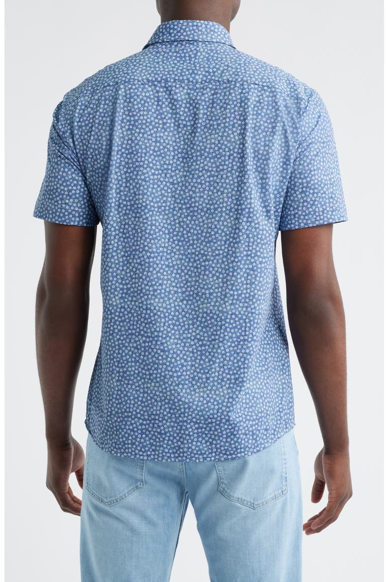 Roan Ken Short Sleeve Button-Up Shirt, Alternate, color, DARK BLUE