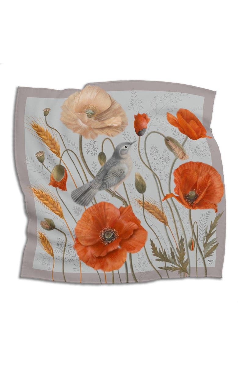 Silk&Soul Poppy Scarf, Alternate, color, Grey
