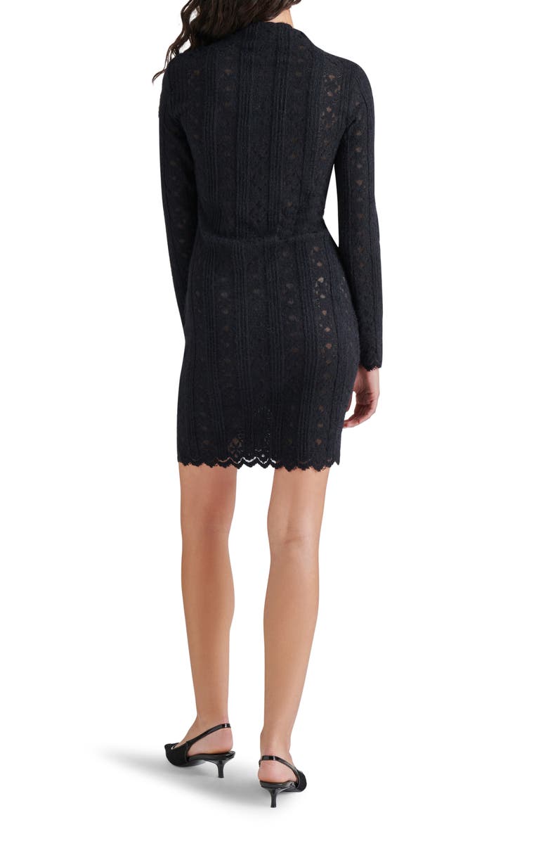 Steve Madden Nafia Lace Long Sleeve Sweater Dress, Alternate, color, Black