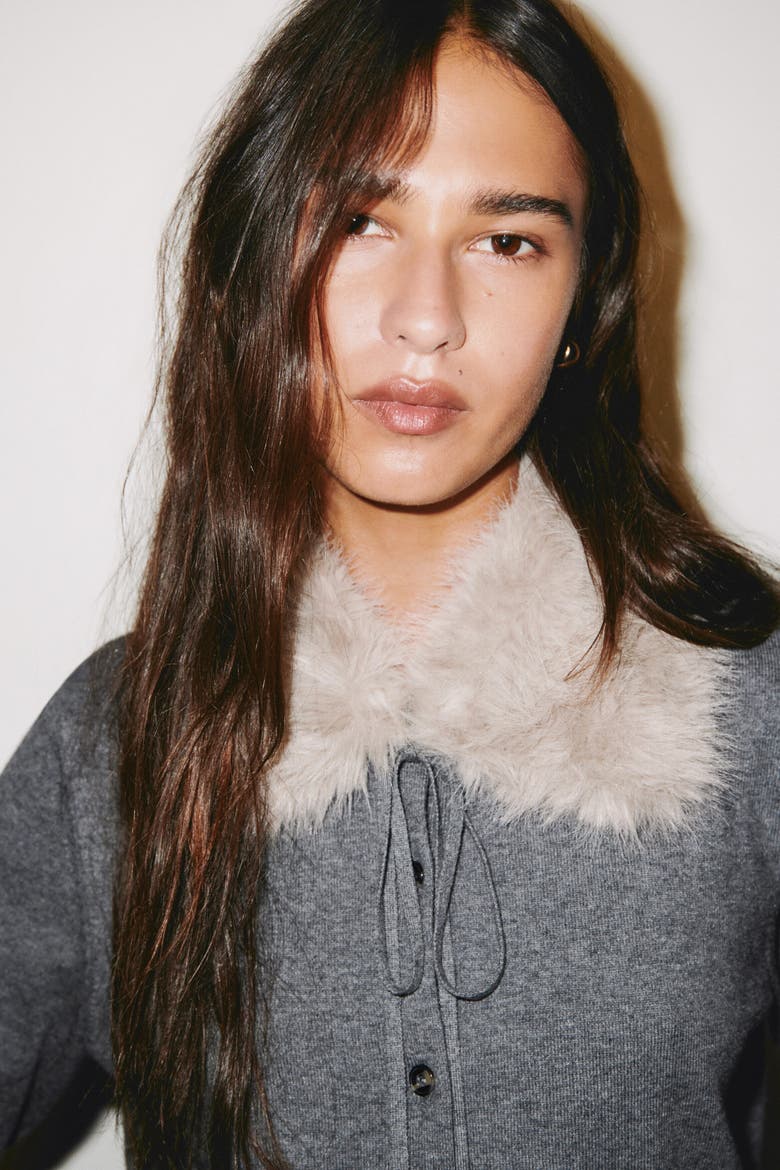 Collared Cardigan, Alternate, color, Dark gray
