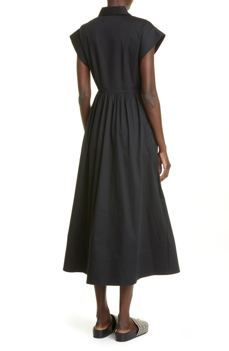CO Cap Sleeve Cotton Poplin Midi Dress, Alternate, color,