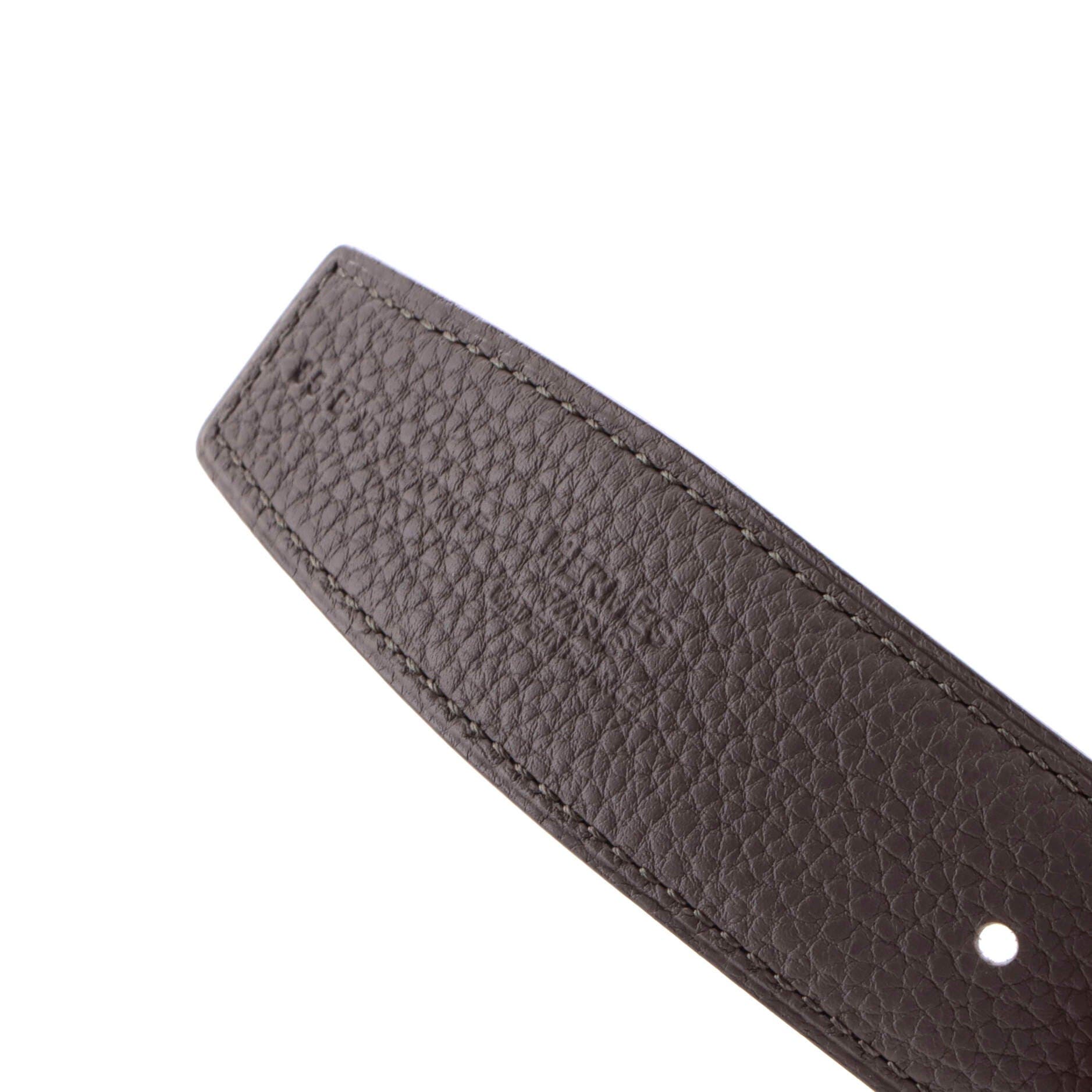 Pre-Owned Hermes Constance Reversible Belt Leather Medium, Alternate, color, Gray